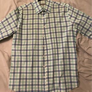 Express Blue/Green Checkered Dress Shirt